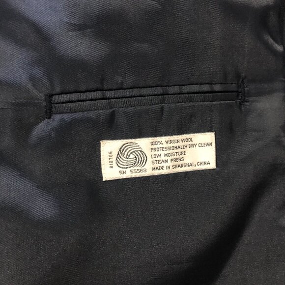 New Castle & York Men's 100 Wool Navy Blue 2 Button Blazer Size 46R - Picture 6 of 8